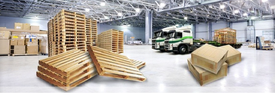 Pallet gỗ dùng trong kho xưởng sản xuất